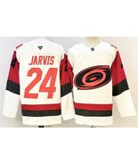 Men&#39;s Seth Jarvis White Jersey Carolina Hurricanes Uniform - $1,159.34 MXN