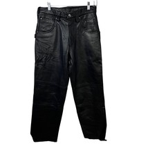 Wilsons Leather M. Julian Mens Black Leather Biker Moto Lined Pants 30x32 New - £78.00 GBP