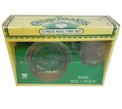 Vintage 1983 Cabbage Patch Kids 3 Piece Meal Time Set Glass Mug Bowl New Nos - £52.39 GBP