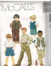 8690 McCalls Sewing Pattern Boys Lined Vest Shirt Pants Shorts Size 7 8 10 - £6.72 GBP