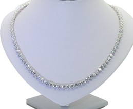 3mm 20 CT Graduado Imitación Diamante 14K Bañado en Oro Blanco Tenis Collar - £427.60 GBP