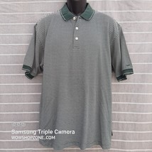 Vintage Nike Golf Dri-Fit Polo Shirt Mens Size L Green &amp; White Pinstripe... - £23.88 GBP
