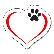 x2 Paw Print Heart Sticker Car Window Bumper Decal Puppy I Love My Dog 3.5&quot; - £3.53 GBP