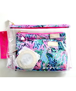 Lilly Pulitzer Astwood Pouch High Tide Navy 4 pc. Set Travel Cosmetic Te... - $93.00 CAD
