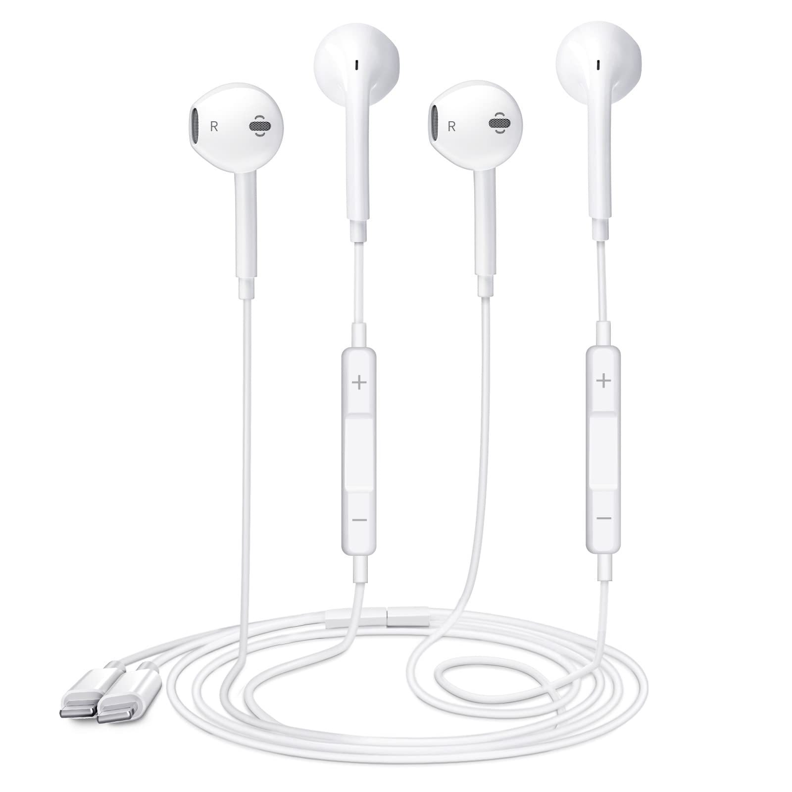 2 Pack-Earbuds for iPhone Headphones Wired with Earphones [MFi Certified](Built