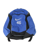 Nike Backpack Blue 46 Swoosh Bag RN# 56323 Multi Pocket Black White - £11.15 GBP