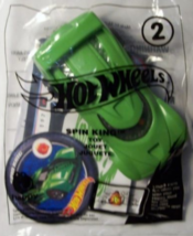 Green Spin King Hot Wheels Mc Donald&#39;s Happy Meal Toy #2 2017 New - £5.00 GBP