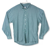 Brooks Brothers 346 Button Up Shirt Mens L Green Striped Non-Iron Supima Cotton - £14.70 GBP