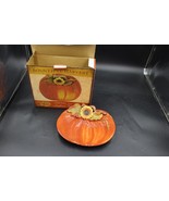 Cracker Barrel Harvest Collection 10&quot; Sunflower Pumpkin Plate Autumn Dec... - $29.70