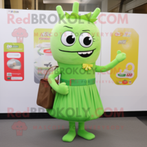 Green Miso Soup mascot costume character dressed with Midi Dress and Clutch bags - £956.06 GBP