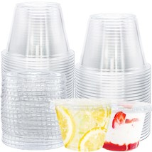 50 Pack Clear Cups With Lids,6 Oz Plastic Disposable Cups With Flat Lids(No Hole - $20.99