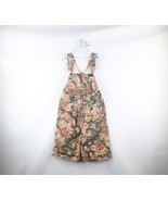 NOS Vintage 90s Streetwear Womens Medium Flower Denim Jean Overalls Shor... - $197.95