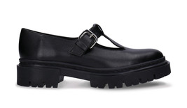 Mary Jane shoes women vegan apple skin black silver buckle straps ridged soles - £108.35 GBP