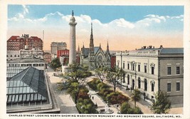 Antique Postcard Charles St Looking North Monument Square Baltimore Md D55 - £3.37 GBP