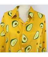 Incerun Women Aloha Hawaiian Avocado 4X Shirt Yellow Button Down Tropica... - £31.45 GBP