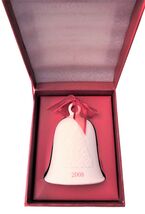 Hallmark Porcelain Dated Bell 2008 Happy Holidays in Box Christmas Decor... - $6.95
