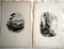 Pair c1838 Engravings Ireland Carlingford &amp; Bantry Bay by Creswick &amp; Goodman - £21.33 GBP