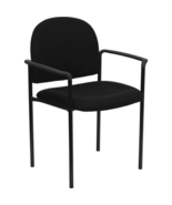 Ergonomic Black Fabric Stackable Steel Reception Chair - $125.61