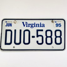 1995 United States Virginia Base Passenger License Plate DU0-588 - £15.51 GBP