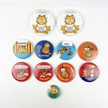 11 Vintage 70s 80s Garfield Cat Pin Buttons Odie Dog Comic Cartoon Humor - £31.51 GBP