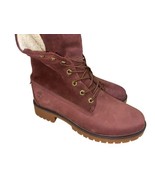 Timberland Women Jayne Waterproof Fold Down Leather Burgundy Boots A1SGJ... - £35.60 GBP