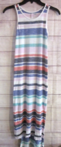 Old Navy Hi Low  Split Maxi Dress Girls Size XL  10-12  Striped  Sundress - £7.05 GBP