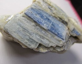 Natural Blue Kyanite Stone Crystal 3&quot; Specimen Rock on White Quartz Matr... - £11.87 GBP