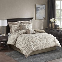 Madison Park Odette Cozy Comforter Set Jacquard Damask Medallion Design ... - $142.99