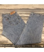 Vintage 90&#39;s Levis 501 Button Fly Straight Leg Denim Jeans Sz 40 X 34 - £26.47 GBP
