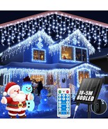 Solar Christmas Lights Outdoor Waterproof 60 16Ft 600 LED Icicle Lights ... - $118.39