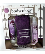 Bodycology Dark Cherry Orchid Gift Set Fragrance Mist Body Cream Socks - £17.37 GBP