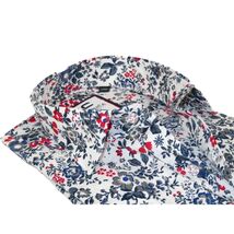 Men's Shirt By CASILA Turkey Cotton Blend Long Sleeves 501660-03 White Floral image 2
