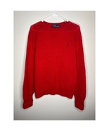 Vintage 1980s Polo Ralph Lauren Wool Red Minimalist Old Money Sweater 44 XL - £47.08 GBP