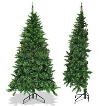 Pre-Lit Artificial Half National Christmas Tree with 8 Flash Modes-5 ft ... - $79.25