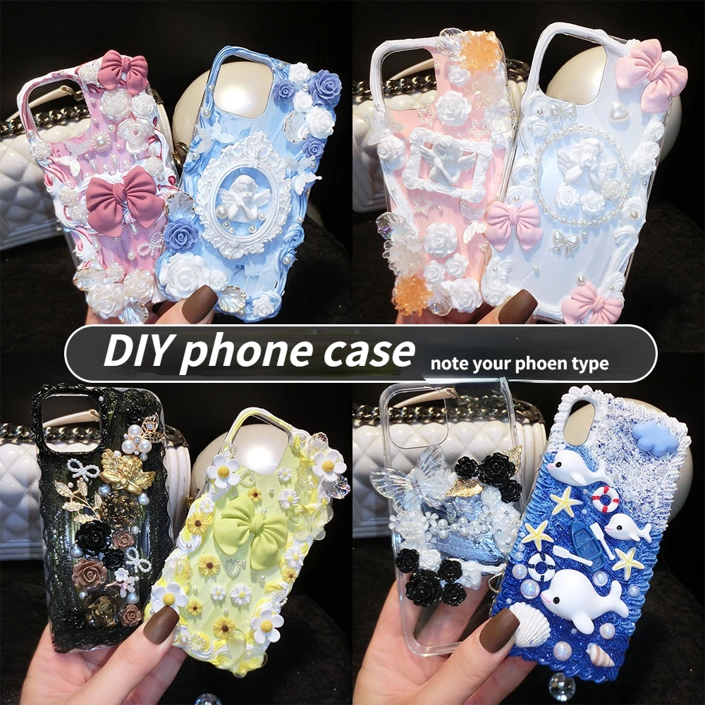 DIY Phone Case Cream Glue Toy All Material Inside Handmade Resin Accessories - £21.17 GBP+
