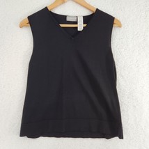 Liz Claiborne Black Sleeveless Women&#39;s Blouse Dressy Petite Large - £11.10 GBP