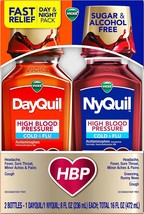 Vicks DayQuil and NyQuil High Blood Pressure Cold and Flu Relief Liquid Medicine - £31.33 GBP