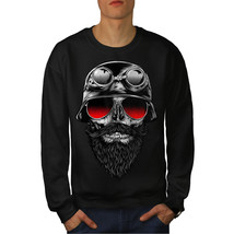 Wellcoda Skull Beard Hippie Mens Sweatshirt, Crazy Casual Pullover Jumper - £24.11 GBP+