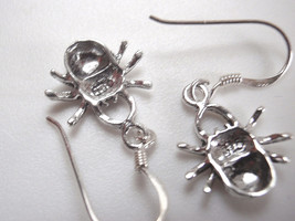 Medium Small Spider 925 Sterling Silver Dangle Earrings - £9.97 GBP