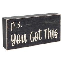 Motivational Home Office Desk Black Decor - Farmhouse Wooden Box Sign Gift For W - £18.11 GBP