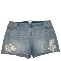 Lane Bryant Plus 26 Shorts Flex Magic Mid Rise Girlfriend Lace Appliqué Cut Off - $18.63