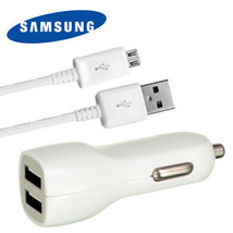 2.1A Dual Car Charger + OEM Micro USB Cable Samsung Galaxy S6 Edge Plus ... - £12.57 GBP