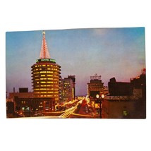 Postcard Looking Down Vine Street Hollywood California Chrome Unposted - $4.84