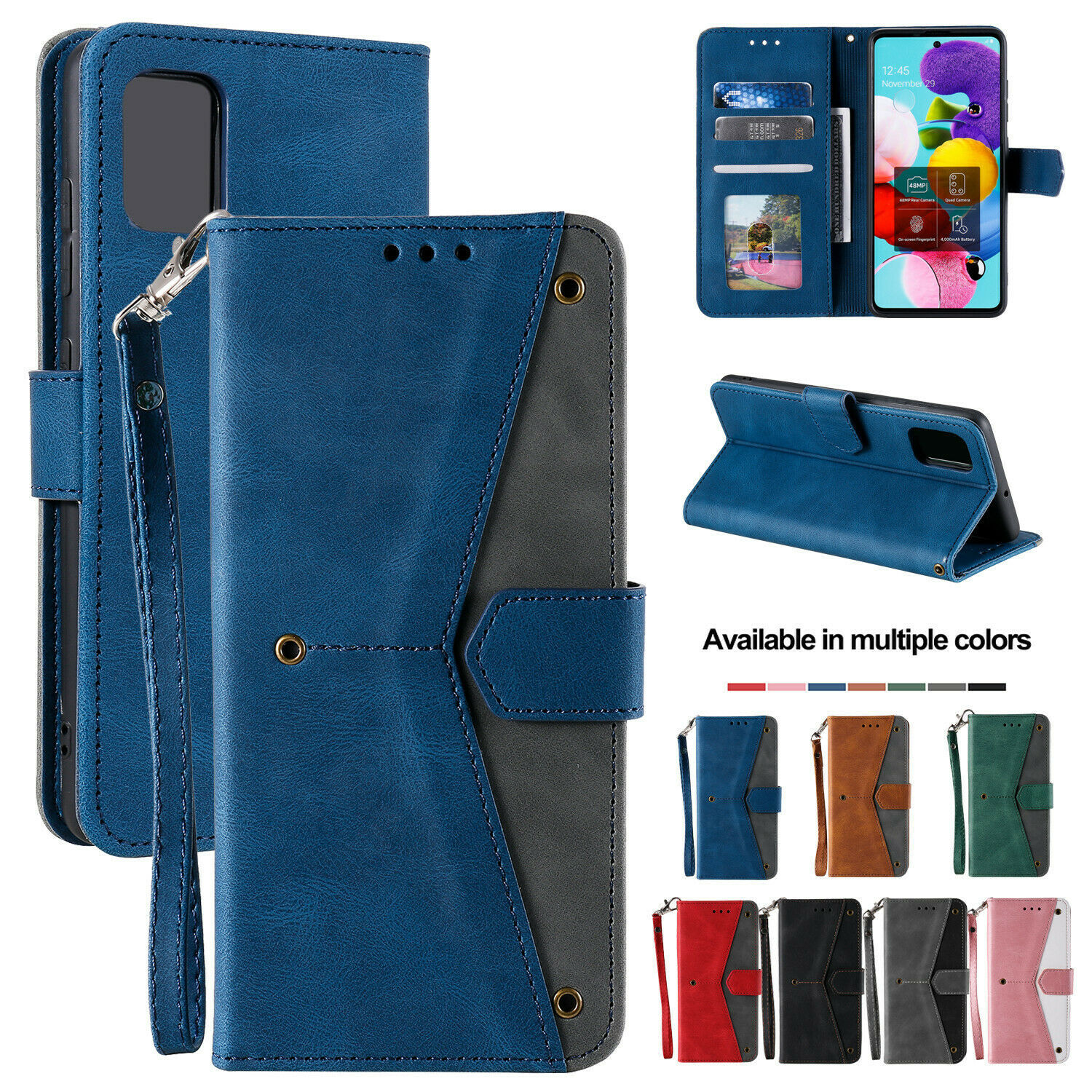 Leather Wallet Magnetic Flip cover  Samsung Note 20 Ultra S21 Plus 5G 10 S7 8 9