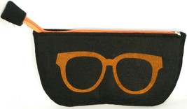 NEW Soft Strong Felt BLACK /ORANGE Case w/ Zipper for all Sunglasses Eye... - $4.75