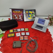 Nintendo DS Lite with AC Charger USG-001 Silver - GOOD CONDITION 13 Game... - $89.98