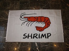 3X5 Advertising White Shrimp Seafood Flag 3&#39;X5&#39; Brass Grommets - £3.89 GBP
