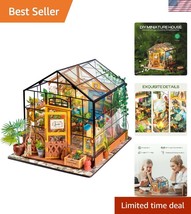 Charming DIY Miniature Greenhouse Kit with LED Lighting - Ideal Birthday... - $63.00