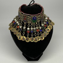 295g, 12&quot;x4.5&quot;Kuchi Choker Necklace Multi-Color Tribal Gypsy Bohemian,B14113 - £37.92 GBP