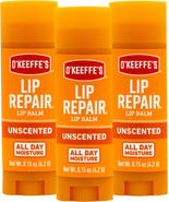 Unscented Lip Repair Lip Balm for Dry, Cracked Lips, Stick, (Pack of 3) - £19.67 GBP